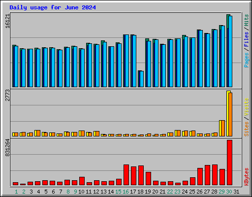 Daily usage for June 2024