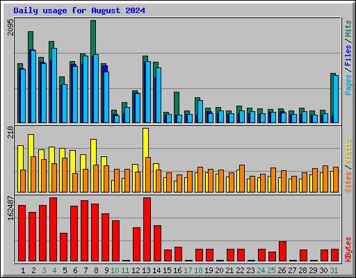 Daily usage for August 2024