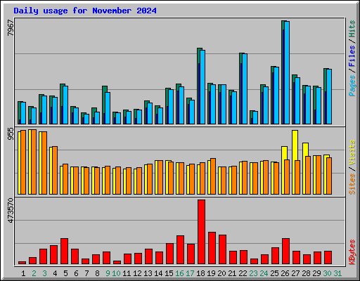 Daily usage for November 2024