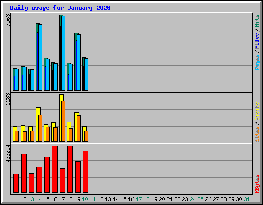 Daily usage for January 2026
