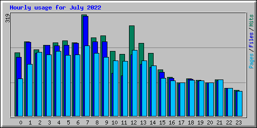 Hourly usage for July 2022