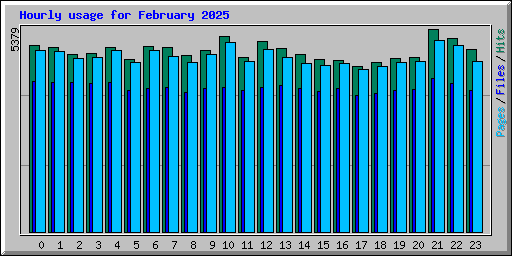 Hourly usage for February 2025