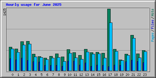 Hourly usage for June 2025