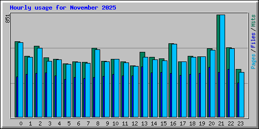 Hourly usage for November 2025